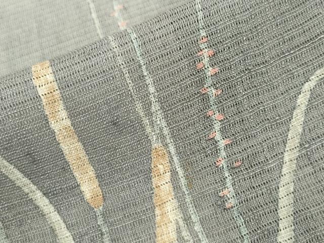 平和屋着物＊夏物 訪問着 絽紬地 手描き 水辺風景文 正絹 逸品 CAAW0885ng
