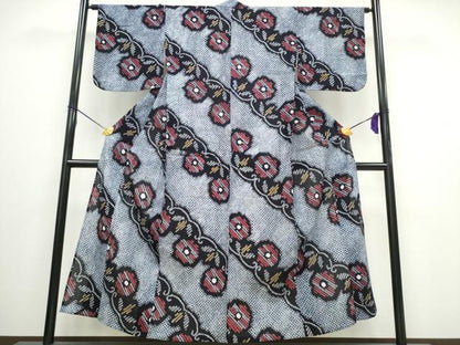 平和屋着物∴夏物 浴衣 有松鳴海絞り 花唐草文 綿 逸品 CAAW0891ng