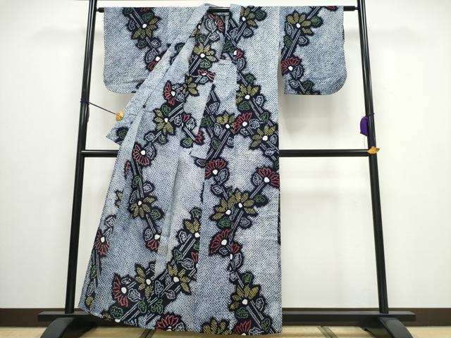 平和屋着物∴夏物 浴衣 有松鳴海絞り 裏菊 綿 逸品 CAAW0893ng