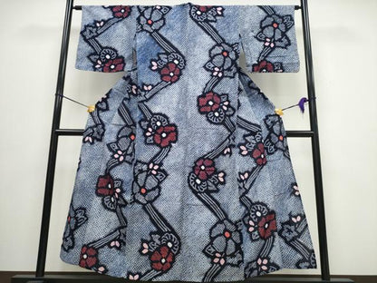 平和屋着物∴夏物 浴衣 有松鳴海絞り 舞花文 綿 逸品 CAAW0896ng