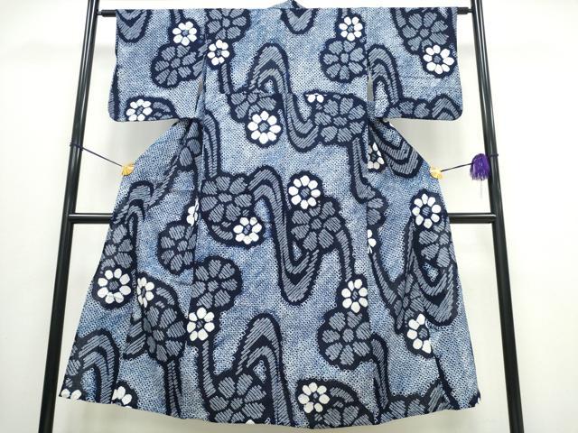平和屋着物∴夏物 浴衣 有松鳴海絞り 流水舞花文 綿 逸品 CAAW0897ng