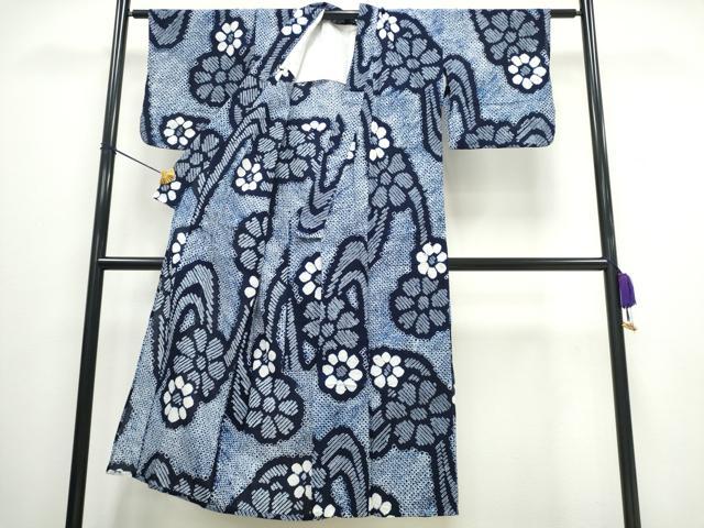 平和屋着物∴夏物 浴衣 有松鳴海絞り 流水舞花文 綿 逸品 CAAW0897ng