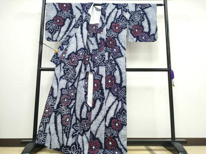平和屋着物∴夏物 浴衣 有松鳴海絞り 流水枝椿 綿 逸品 CAAW0898ng