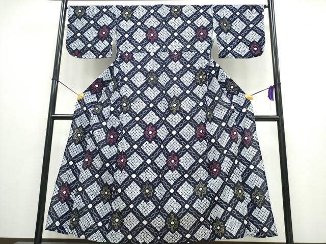 平和屋着物∴夏物　浴衣　有松鳴海絞り　天井花文　綿　逸品　CAAW0900ng