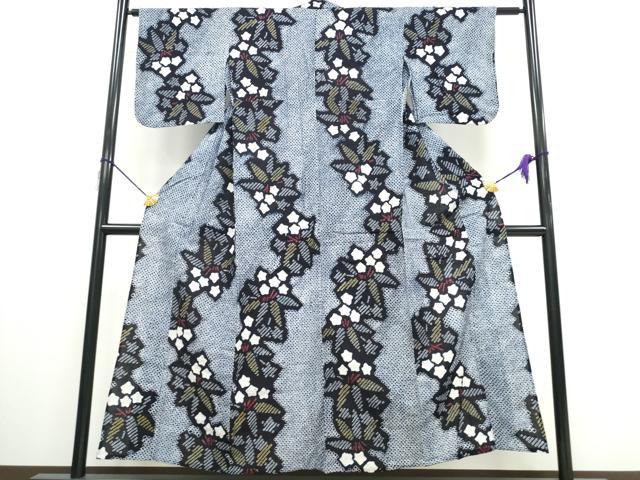 平和屋着物∴夏物 浴衣 有松鳴海絞り 草花文 綿 逸品 CAAW0904ng
