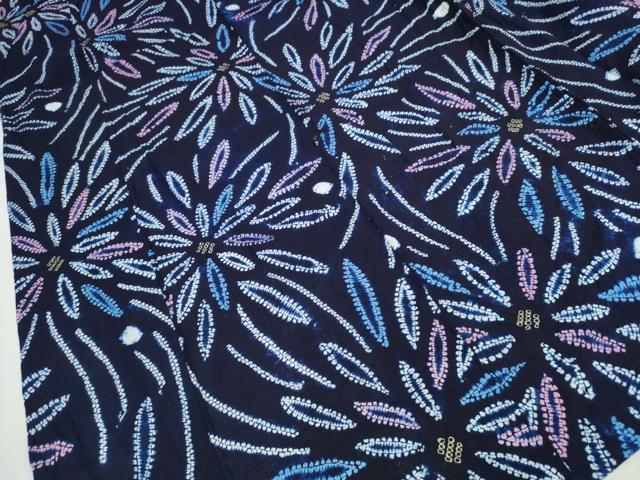 平和屋着物∴夏物 浴衣 有松鳴海絞り 花火 綿 逸品 CAAW0905ng
