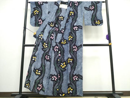 平和屋着物∴夏物 浴衣 有松鳴海絞り 草花文 綿 逸品 CAAW0907ng