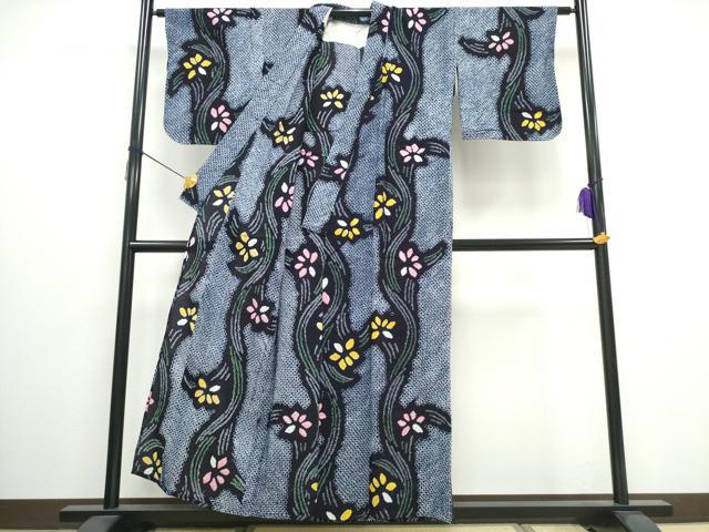 平和屋着物∴夏物 浴衣 有松鳴海絞り 草花文 綿 逸品 CAAW0907ng