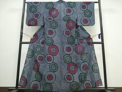 平和屋着物∴夏物 浴衣 有松鳴海絞り 番傘 綿 逸品 CAAW0909ng