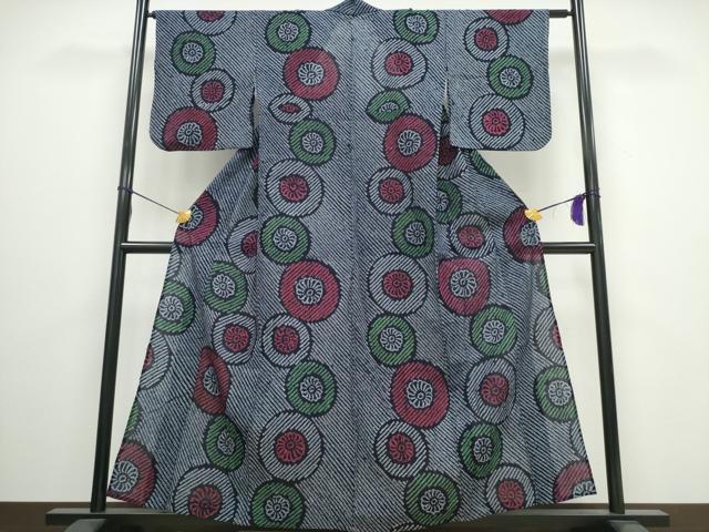 平和屋着物∴夏物 浴衣 有松鳴海絞り 番傘 綿 逸品 CAAW0909ng