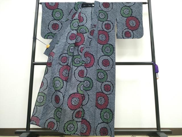 平和屋着物∴夏物 浴衣 有松鳴海絞り 番傘 綿 逸品 CAAW0909ng