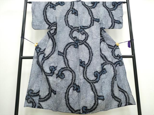 平和屋着物∴夏物 浴衣 有松鳴海絞り 唐草文 綿 逸品 CAAW0910ng
