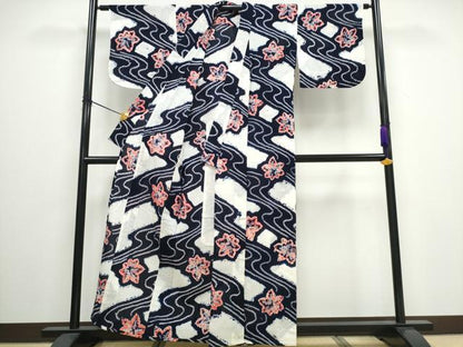 平和屋着物∴夏物 浴衣 有松鳴海絞り 竜田川 綿 逸品 CAAW0914ng
