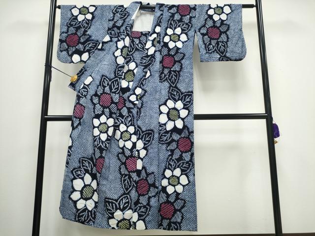 平和屋着物∴夏物 浴衣 有松鳴海絞り 舞花文 綿 逸品 CAAW0917ng