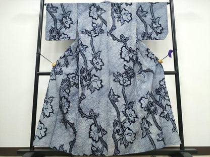 平和屋着物∴夏物 浴衣 有松鳴海絞り 枝牡丹 綿 逸品 CAAW0919ng