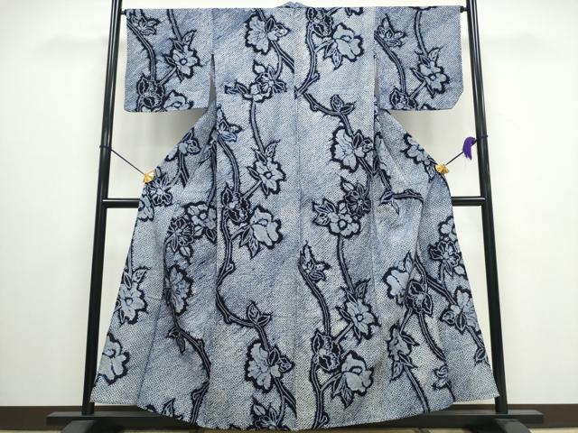 平和屋着物∴夏物 浴衣 有松鳴海絞り 枝牡丹 綿 逸品 CAAW0919ng