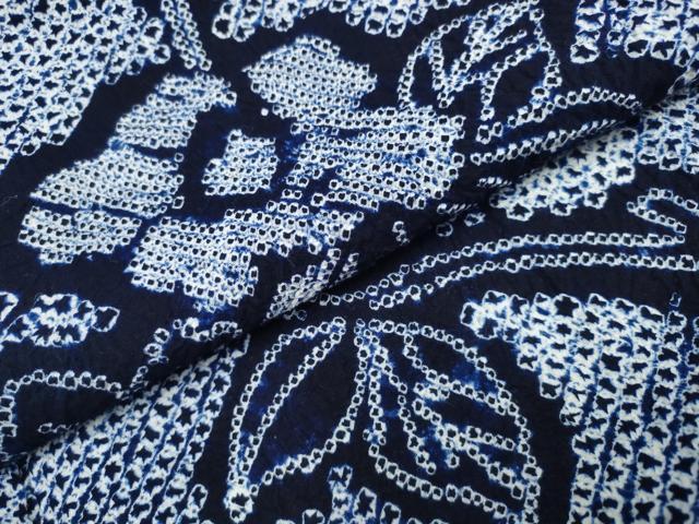 平和屋着物∴夏物 浴衣 有松鳴海絞り 枝牡丹 綿 逸品 CAAW0919ng