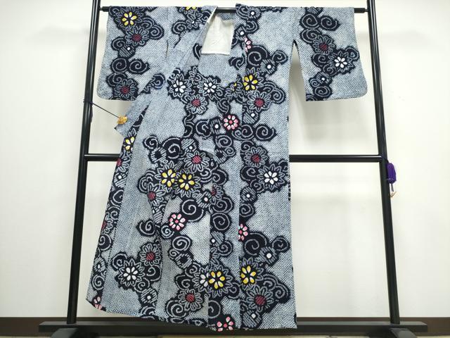 平和屋着物∴夏物 浴衣 有松鳴海絞り 花唐草文 綿 逸品 CAAW0920ng