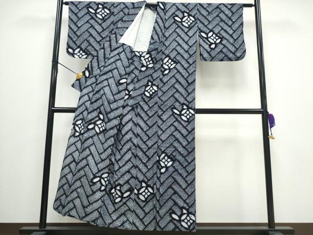 平和屋着物∴夏物 浴衣 有松鳴海絞り 檜垣七宝文 綿 逸品 CAAW0921ng