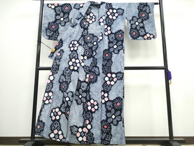 平和屋着物∴夏物 浴衣 有松鳴海絞り 舞菊文 綿 逸品 CAAW0927ng