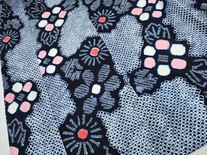 平和屋着物∴夏物 浴衣 有松鳴海絞り 舞菊文 綿 逸品 CAAW0927ng