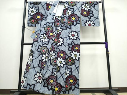 平和屋着物∴夏物 浴衣 有松鳴海絞り 切嵌菊文 綿 逸品 CAAW0929ng