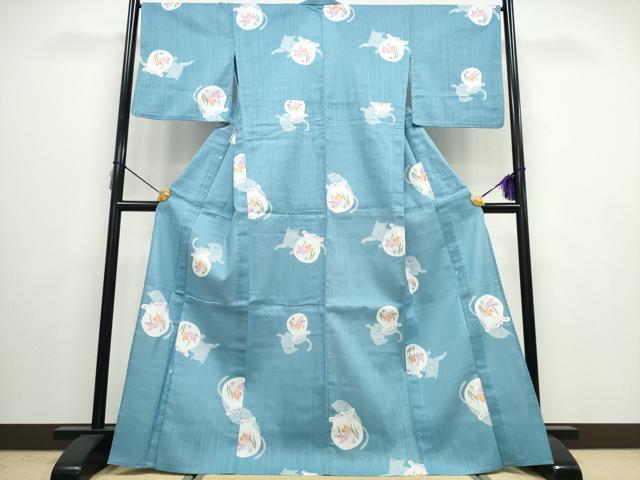 平和屋着物∴夏物 浴衣 金魚 綿 逸品 CAAW0931ng