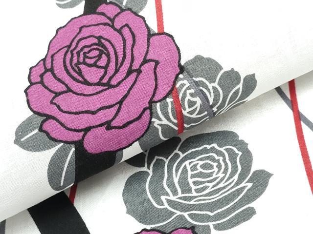 平和屋着物∴夏物 浴衣 薔薇 綿 逸品 未使用 CAAW0933ng
