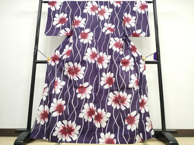 平和屋着物∴夏物 浴衣 枝葉文 綿 逸品 CAAW0934ng