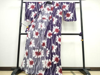 平和屋着物∴夏物 浴衣 枝葉文 綿 逸品 CAAW0934ng