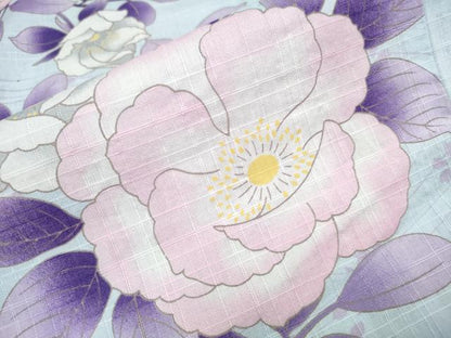 平和屋着物∴夏物　浴衣　枝牡丹　綿　逸品　CAAW0937ng