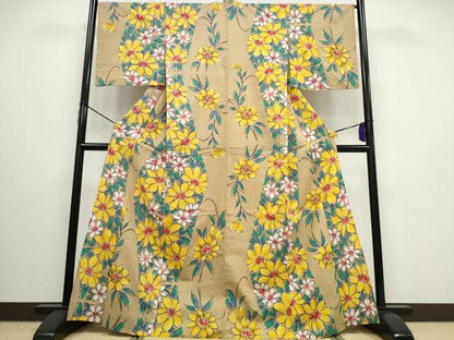 平和屋着物∴夏物 浴衣 草花尽くし 綿 逸品 CAAW0941ng
