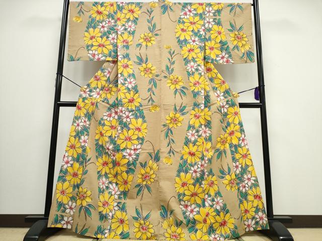 平和屋着物∴夏物 浴衣 草花尽くし 綿 逸品 CAAW0941ng