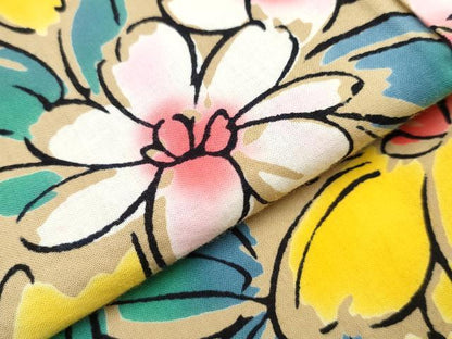 平和屋着物∴夏物 浴衣 草花尽くし 綿 逸品 CAAW0941ng
