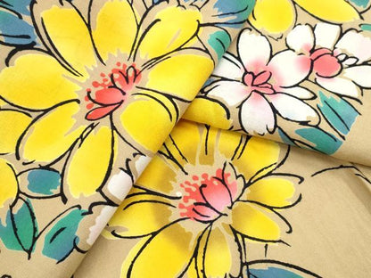 平和屋着物∴夏物 浴衣 草花尽くし 綿 逸品 CAAW0941ng