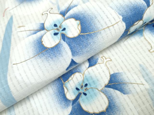 平和屋着物∴夏物 浴衣 胡蝶蘭 金彩 綿 逸品 CAAW0942ng
