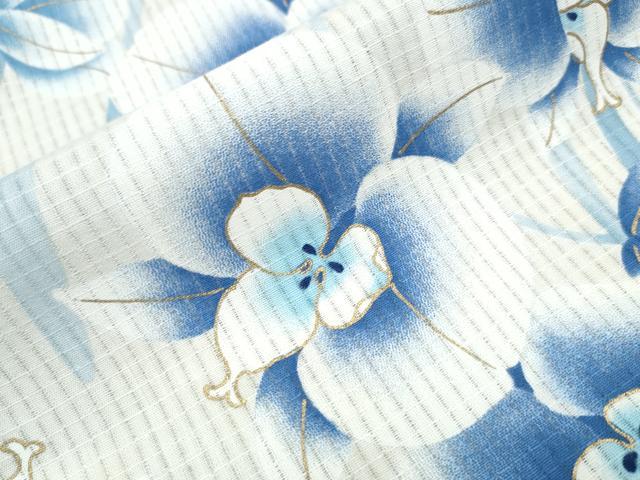 平和屋着物∴夏物 浴衣 胡蝶蘭 金彩 綿 逸品 CAAW0942ng