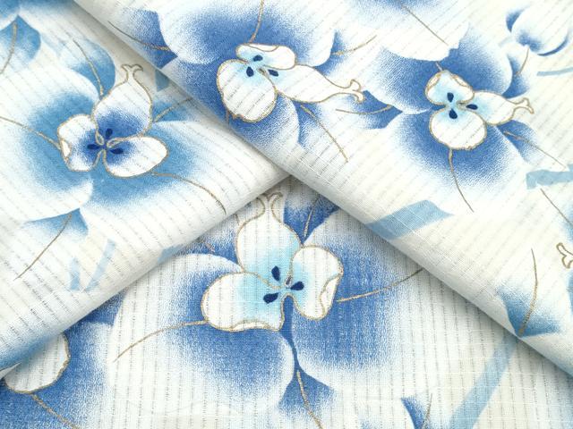 平和屋着物∴夏物 浴衣 胡蝶蘭 金彩 綿 逸品 CAAW0942ng