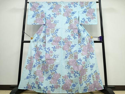平和屋着物∴夏物 浴衣 薔薇 綿 逸品 CAAW0947ng