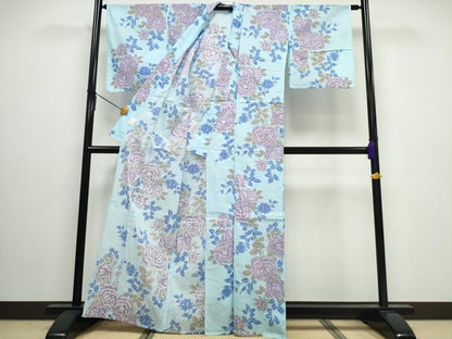 平和屋着物∴夏物 浴衣 薔薇 綿 逸品 CAAW0947ng
