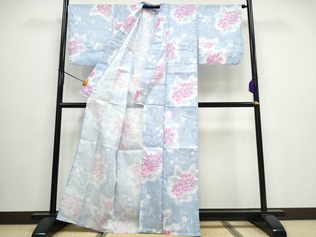 平和屋着物∴夏物 浴衣 紫陽花 暈し染め 綿 逸品 CAAW0948ng