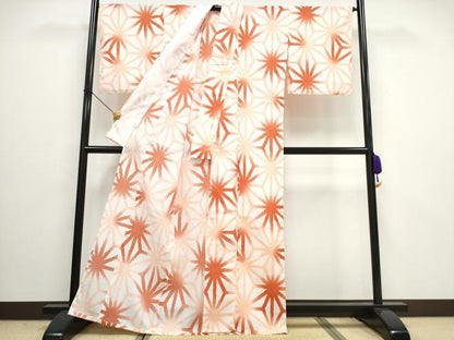 平和屋着物∴夏物 浴衣 麻の葉文様 CAAW0949ng