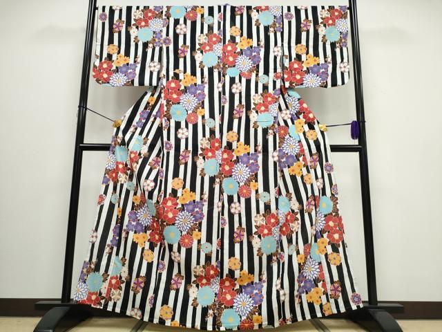 平和屋着物∴夏物 浴衣 間道 舞花尽くし 綿 逸品 CAAW0950ng
