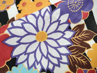 平和屋着物∴夏物 浴衣 間道 舞花尽くし 綿 逸品 CAAW0950ng