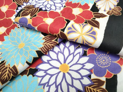平和屋着物∴夏物 浴衣 間道 舞花尽くし 綿 逸品 CAAW0950ng