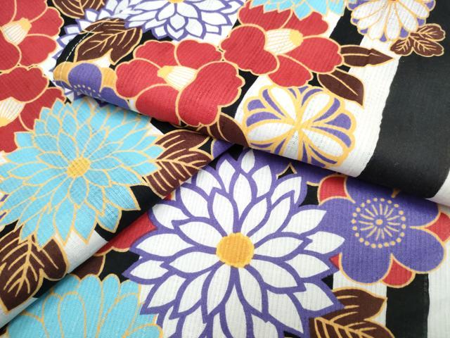 平和屋着物∴夏物 浴衣 間道 舞花尽くし 綿 逸品 CAAW0950ng