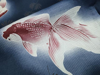 平和屋着物∴夏物 浴衣 綿紅梅 金魚 暈し染め 綿 逸品 未使用 CAAW0951ng