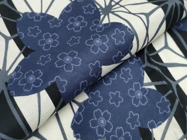 平和屋着物∴夏物 浴衣 舞桜間道 麻の葉文様 綿 逸品 CAAW0953ng