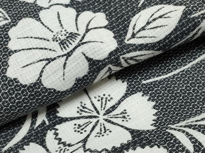平和屋着物∴夏物　浴衣　芝草舞花文　綿麻　逸品　CAAW0957ng