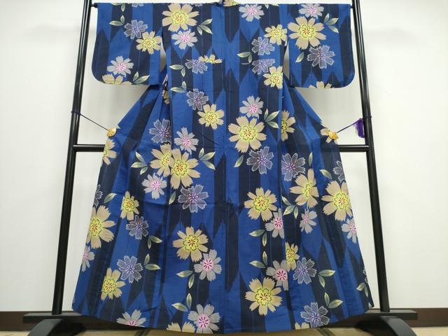 平和屋着物∴夏物 浴衣 舞花文 綿 逸品 CAAW0959ng